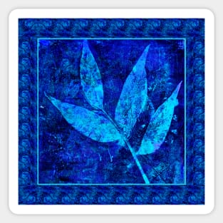 Leaf Square in Blue Sticker